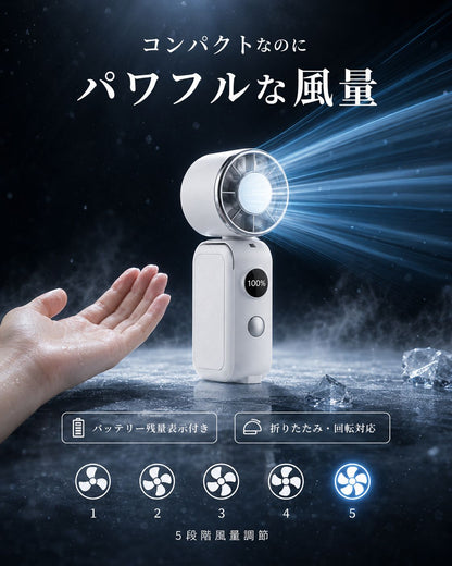 【2026年最新モデル】夏凪™ 冷却プレート搭載 ハンディファン